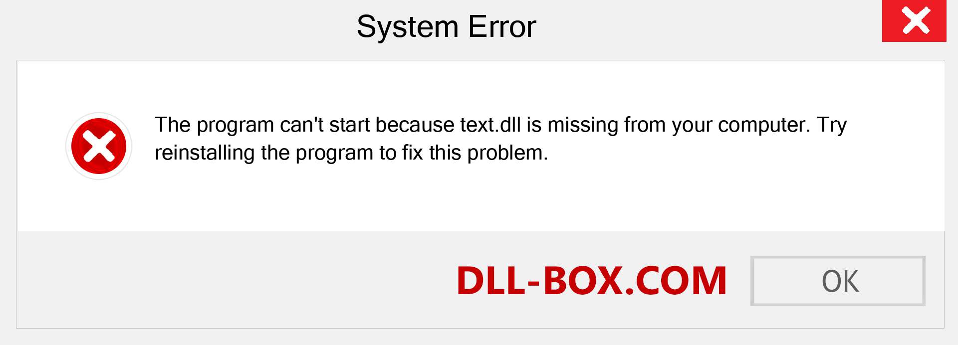  text.dll file is missing?. Download for Windows 7, 8, 10 - Fix  text dll Missing Error on Windows, photos, images