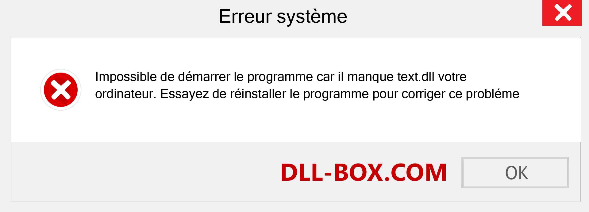 Le fichier text.dll est manquant ?. Télécharger pour Windows 7, 8, 10 - Correction de l'erreur manquante text dll sur Windows, photos, images